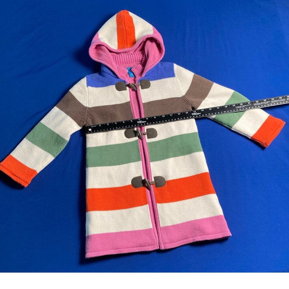 The Childrens Place Multicolor Hooded Girls Duffle Cardigan Coat Outerwear S 5/6 - Picture 6 of 16